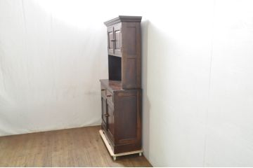 和製ビンテージ　美品!!　国産民芸家具　　落ち着いた佇まいが魅力的な作りの良いカップボード(食器棚、キャビネット、戸棚、収納棚、飾り棚、ヴィンテージ)(R-08003)