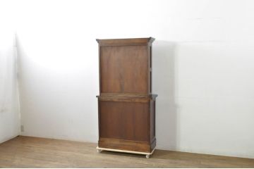 和製ビンテージ　美品!!　国産民芸家具　　落ち着いた佇まいが魅力的な作りの良いカップボード(食器棚、キャビネット、戸棚、収納棚、飾り棚、ヴィンテージ)(R-08003)