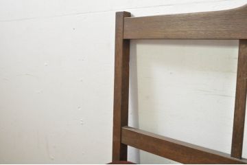 和製アンティーク　かわいい透かし彫りのナラ(楢)材のベンチ(長椅子、長イス、ダイニングソファ、3人掛け)(R-080007)