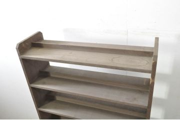 和製ビンテージ　古い本屋の両面陳列棚(ブックラック、本棚、書棚、ブックシェルフ、収納棚、飾り棚、ディスプレイラック、店舗什器、ヴィンテージ)(R-080015)