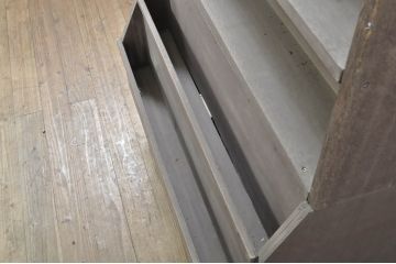 和製ビンテージ　古い本屋の両面陳列棚(ブックラック、本棚、書棚、ブックシェルフ、収納棚、飾り棚、ディスプレイラック、店舗什器、ヴィンテージ)(R-080015)