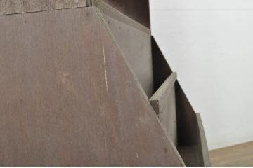 和製ビンテージ　古い本屋の両面陳列棚(ブックラック、本棚、書棚、ブックシェルフ、収納棚、飾り棚、ディスプレイラック、店舗什器、ヴィンテージ)(R-080015)