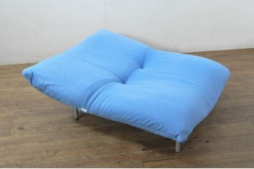 中古　フランス　Ligne Roset(リーン・ロゼ)　ROSETCalin(ロゼカラン)　張り地Lランク　専用イージーカバー付き　12段階リクライニング付き　おしゃれなスチールレッグの1Pソファ(一人掛け、イージーチェア、椅子、イス)(定価約30万円)(R-080030)