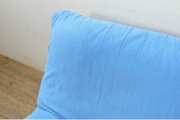 中古　フランス　Ligne Roset(リーン・ロゼ)　ROSETCalin(ロゼカラン)　張り地Lランク　専用イージーカバー付き　12段階リクライニング付き　おしゃれなスチールレッグの1Pソファ(一人掛け、イージーチェア、椅子、イス)(定価約30万円)(R-080030)