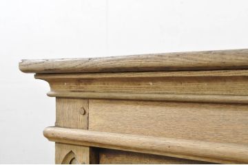 フランスアンティーク　オーク材　彫刻装飾がアクセントの引き伸ばし式の展示台(作業台、飾り台、花台、陳列台、伸縮式テーブル、伸長式、店舗什器、カウンターテーブル、ライブラリーテーブル、ディスプレイ)(R-080033)