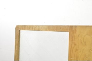 和製アンティーク　昭和レトロな雰囲気が魅力のガラス入り衝立(つい立て、衝い立て、パーテーション、間仕切り)(R-080035)