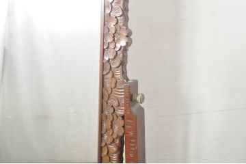 中古　美品　軽井沢彫り　細部まで施された彫刻や透かし彫りが美しい鏡台(ドレッサー、姿見、ミラー)(R-080036)