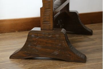 中古　美品　軽井沢彫り　繊細な桜の彫刻が美しい姿見(スタンドミラー、鏡)(R-080037)