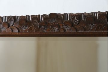 中古　美品　軽井沢彫り　繊細な桜の彫刻が美しい姿見(スタンドミラー、鏡)(R-080037)