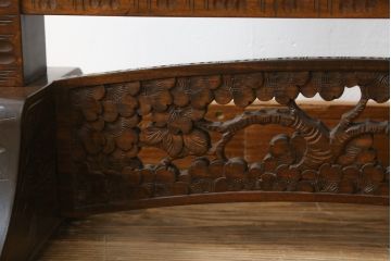 中古　美品　軽井沢彫り　繊細な桜の彫刻が美しい姿見(スタンドミラー、鏡)(R-080037)
