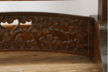 中古　美品　軽井沢彫り　繊細な桜の彫刻が美しい姿見(スタンドミラー、鏡)(R-080037)