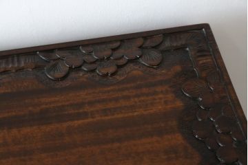 中古　美品　軽井沢彫り　細やかな彫り込みが目を引く下駄箱(シューズボックス、収納棚、戸棚、靴箱、玄関収納)(R-080038)