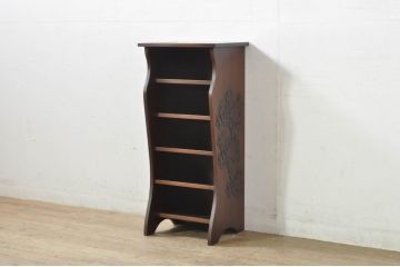 中古　美品　軽井沢彫り　繊細な桜の彫刻が美しいスリッパラック(スリッパ立て)(R-080039)