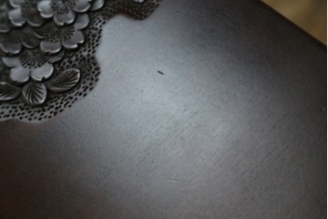 中古　美品　軽井沢彫り　繊細な桜の彫刻が美しいスリッパラック　(R-080039)