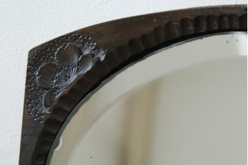 中古　美品!!　軽井沢彫り　細やかな桜の彫刻が美しい鏡台　(R-080041)