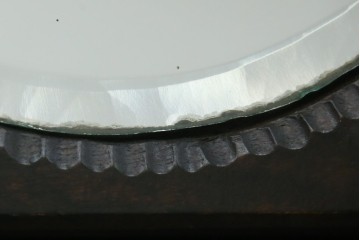 中古　美品!!　軽井沢彫り　細やかな桜の彫刻が美しい鏡台　(R-080041)