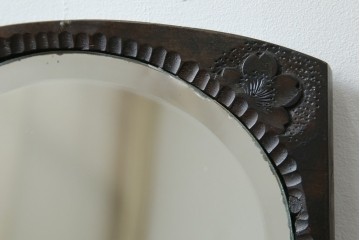 中古　美品!!　軽井沢彫り　細やかな桜の彫刻が美しい鏡台　(R-080041)