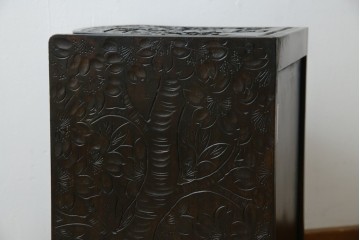 中古　美品!!　軽井沢彫り　細やかな桜の彫刻が美しい鏡台　(R-080041)