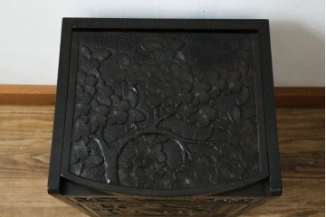 中古　美品!!　軽井沢彫り　細やかな桜の彫刻が美しい鏡台　(R-080041)