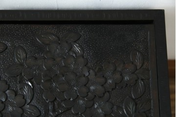 中古　美品!!　軽井沢彫り　細やかな桜の彫刻が美しい鏡台　(R-080041)