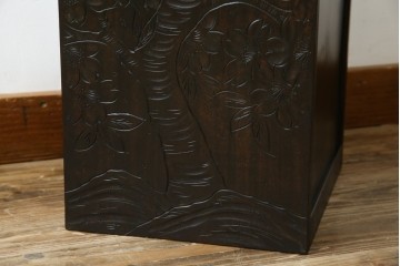 中古　美品!!　軽井沢彫り　細やかな桜の彫刻が美しい鏡台　(R-080041)