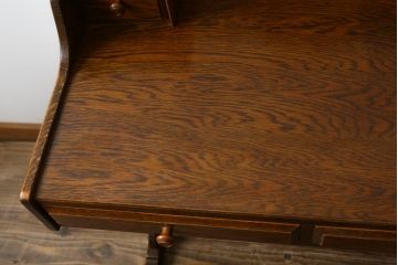 中古　ブランド家具　希少な廃番品!!　三越家具　Brugge(ブルージュ)　温かみのあるデザインが魅力の小振りなデスク(机、ワークデスク、在宅用、簿記机、引き出し)(R-080049)