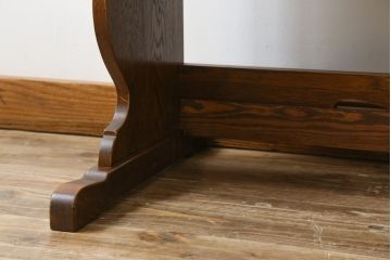 中古　ブランド家具　希少な廃番品!!　三越家具　Brugge(ブルージュ)　温かみのあるデザインが魅力の小振りなデスク(机、ワークデスク、在宅用、簿記机、引き出し)(R-080049)