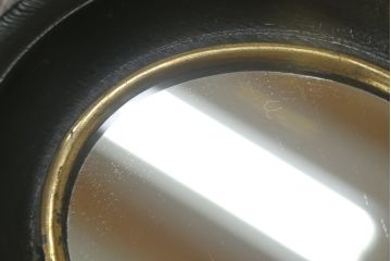 フランスアンティーク　オーバル　シンプルなミラー2点セット(壁掛け、吊るし鏡、ウォールミラー、鏡)(R-080055)