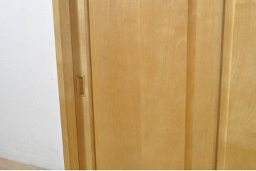 中古　希少カラー　北海道民芸家具　明るい木色がすっきりとした印象の下駄箱(収納棚、戸棚、靴箱、下足入れ、くつ箱、シューズボックス)(R-080059)