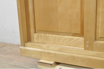 中古　希少カラー　北海道民芸家具　明るい木色がすっきりとした印象の下駄箱(収納棚、戸棚、靴箱、下足入れ、くつ箱、シューズボックス)(R-080059)