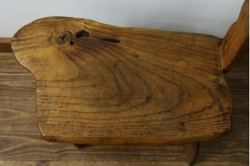 和製ビンテージ　総桐(キリ)材　ほっこりとするような木の味わいが魅力的な民芸スツール　(R-080062)