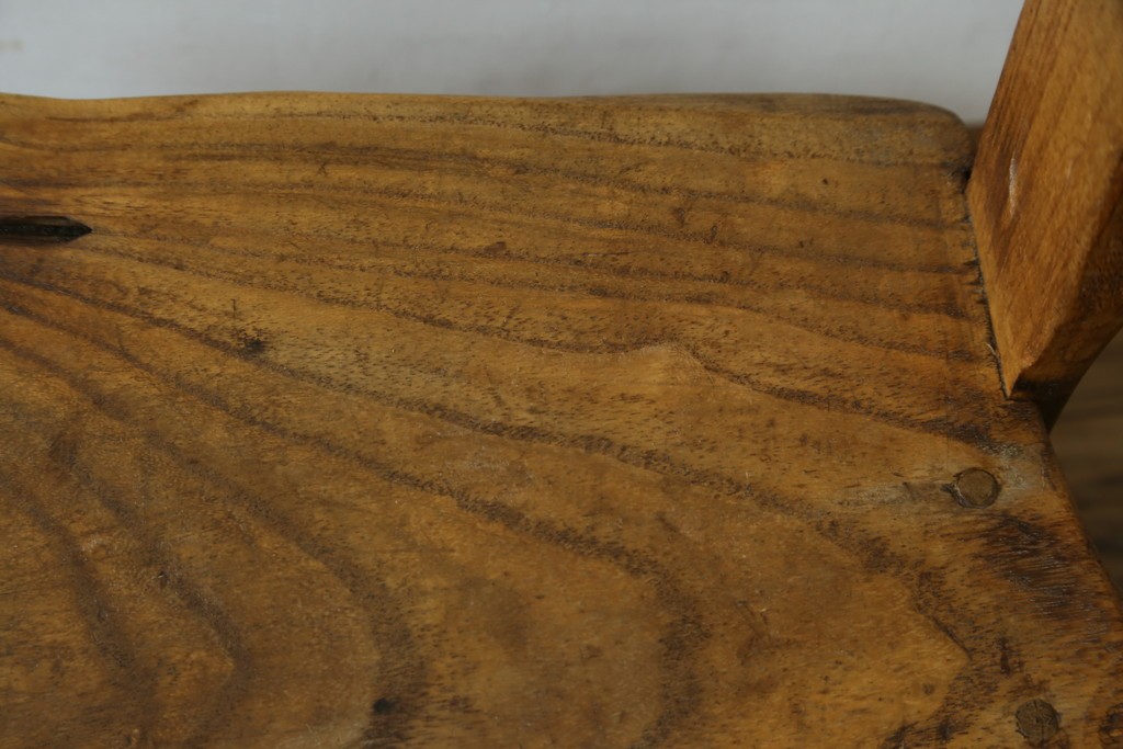 和製ビンテージ　総桐(キリ)材　ほっこりとするような木の味わいが魅力的な民芸スツール　(R-080062)