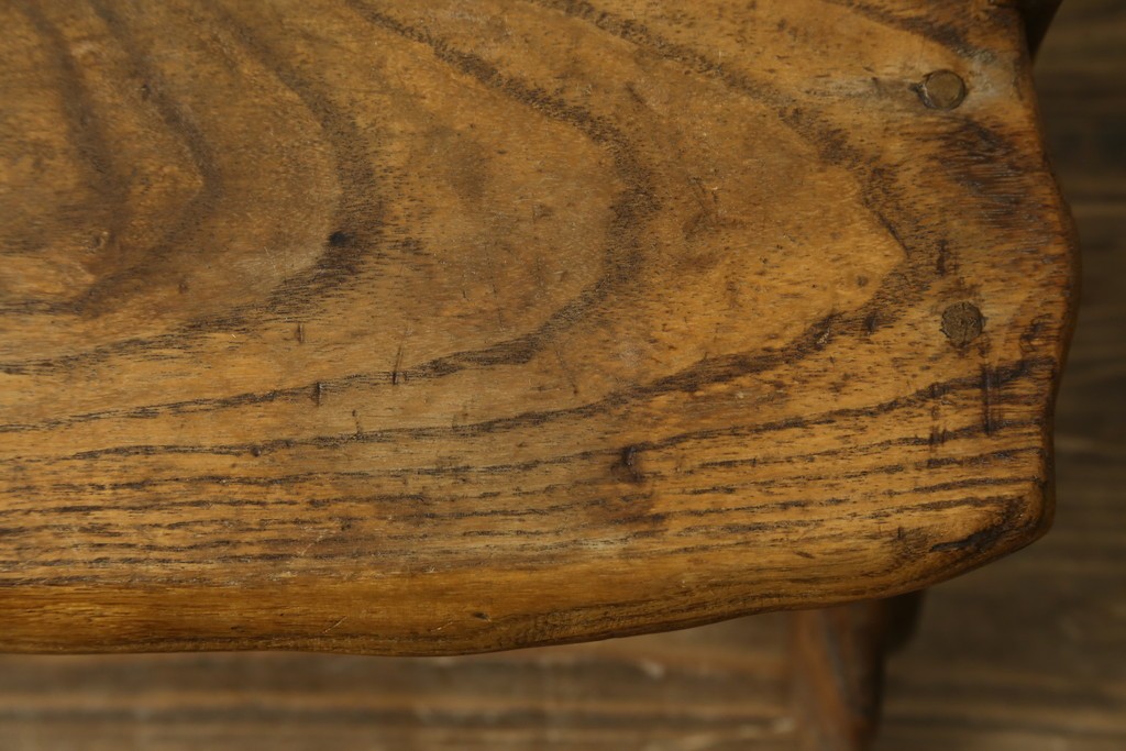 和製ビンテージ　総桐(キリ)材　ほっこりとするような木の味わいが魅力的な民芸スツール　(R-080062)