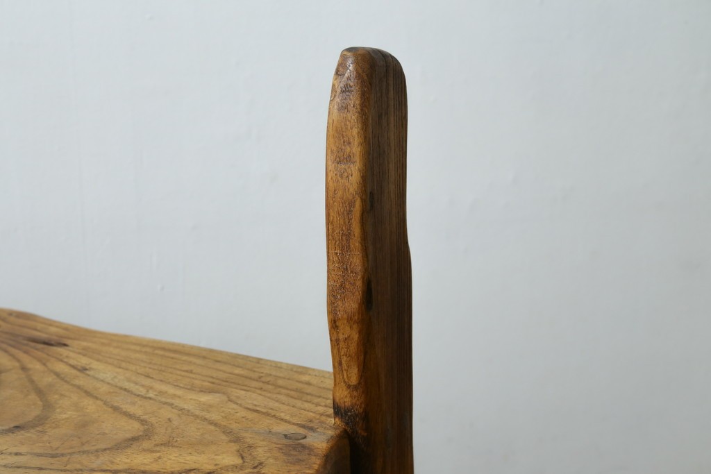 和製ビンテージ　総桐(キリ)材　ほっこりとするような木の味わいが魅力的な民芸スツール　(R-080062)