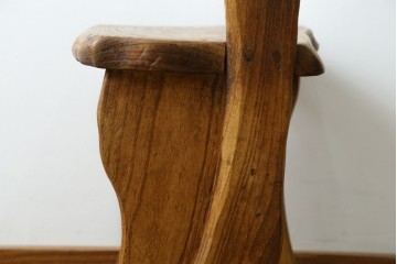和製ビンテージ　総桐(キリ)材　ほっこりとするような木の味わいが魅力的な民芸スツール　(R-080062)