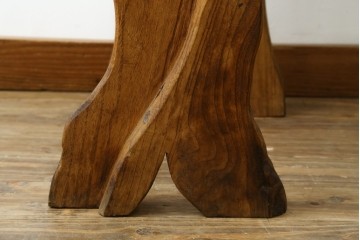 和製ビンテージ　総桐(キリ)材　ほっこりとするような木の味わいが魅力的な民芸スツール　(R-080062)