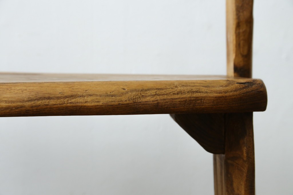 和製ビンテージ　総桐(キリ)材　ほっこりとするような木の味わいが魅力的な民芸スツール　(R-080062)