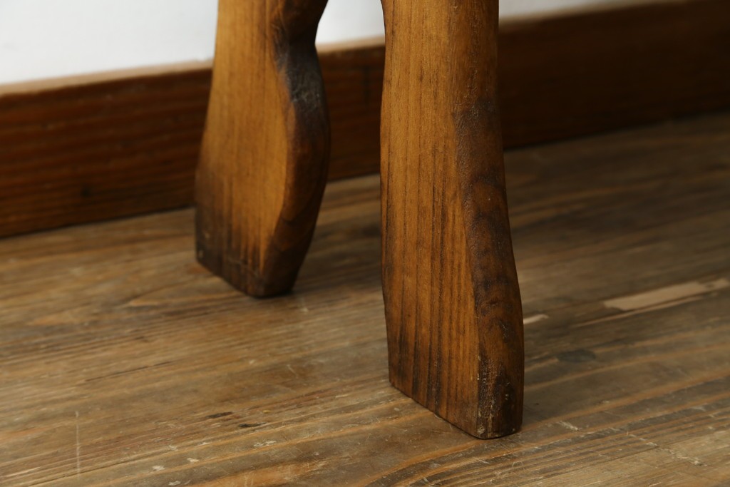 和製ビンテージ　総桐(キリ)材　ほっこりとするような木の味わいが魅力的な民芸スツール　(R-080062)