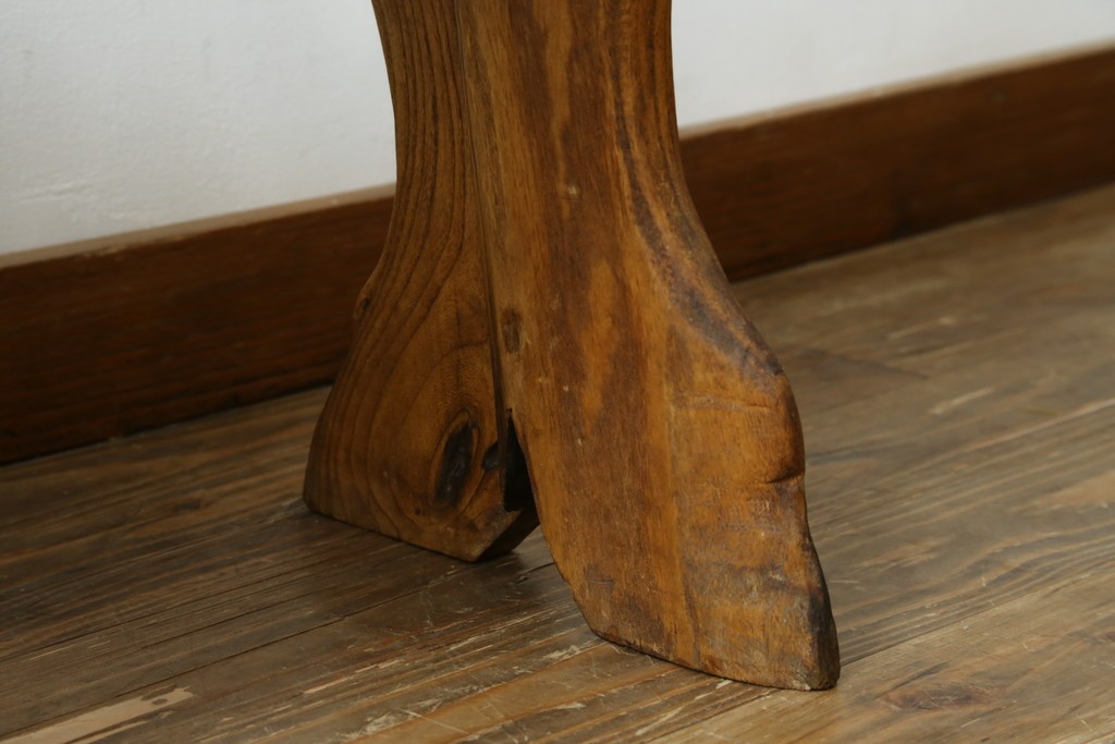 和製ビンテージ　総桐(キリ)材　ほっこりとするような木の味わいが魅力的な民芸スツール　(R-080062)