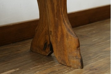 和製ビンテージ　総桐(キリ)材　ほっこりとするような木の味わいが魅力的な民芸スツール　(R-080062)