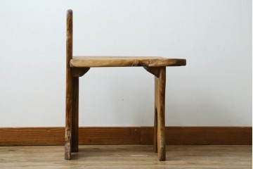 和製ビンテージ　総桐(キリ)材　ほっこりとするような木の味わいが魅力的な民芸スツール　(R-080062)