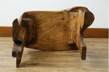 和製ビンテージ　総桐(キリ)材　ほっこりとするような木の味わいが魅力的な民芸スツール　(R-080062)