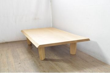 中古　美品　柏木工(KASHIWA)　THE ZEN(座膳)シリーズ　タモ材・オーク材　自然美を感じる木目と堅牢なつくりが魅力の膳テーブル(座卓、ローテーブル、センターテーブル、リビングテーブル)(定価約34万円)(R-080069)