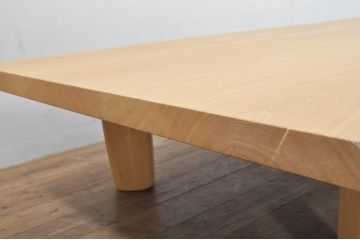 中古　美品　柏木工(KASHIWA)　THE ZEN(座膳)シリーズ　タモ材・オーク材　自然美を感じる木目と堅牢なつくりが魅力の膳テーブル(座卓、ローテーブル、センターテーブル、リビングテーブル)(定価約34万円)(R-080069)