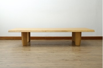 中古　美品　柏木工(KASHIWA)　THE ZEN(座膳)シリーズ　タモ材・オーク材　自然美を感じる木目と堅牢なつくりが魅力の膳テーブル　定価約34万円　(R-080069)