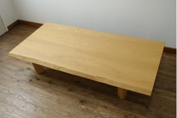 中古　美品　柏木工(KASHIWA)　THE ZEN(座膳)シリーズ　タモ材・オーク材　自然美を感じる木目と堅牢なつくりが魅力の膳テーブル　定価約34万円　(R-080069)