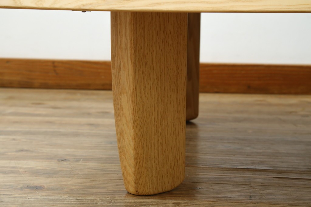 中古　美品　柏木工(KASHIWA)　THE ZEN(座膳)シリーズ　タモ材・オーク材　自然美を感じる木目と堅牢なつくりが魅力の膳テーブル　定価約34万円　(R-080069)