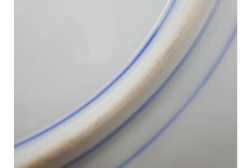 戦前　オールド香蘭社　有田焼　染付　菊　約19cm　6.1寸　落ち着いた佇まいの中皿5枚セット(金彩、花、シダ、植物、和皿、和食器、裏印、六寸一分)(R-080072)