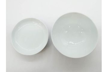 戦前　オールド香蘭社　有田焼　染付　色絵　約11cm　3.4寸　食卓を華やかに彩る蓋付き茶碗4客セット(瓢箪、ひょうたん、唐草、花、蓋茶碗、器、どんぶり、和食器、裏印、三寸四分)(R-080073)