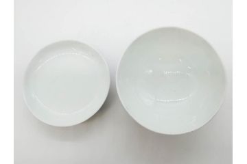 戦前　オールド香蘭社　有田焼　染付　色絵　約11cm　3.4寸　食卓を華やかに彩る蓋付き茶碗4客セット(瓢箪、ひょうたん、唐草、花、蓋茶碗、器、どんぶり、和食器、裏印、三寸四分)(R-080073)